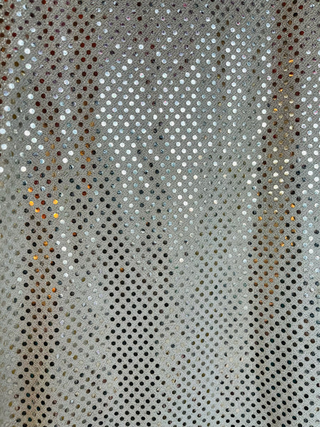 Vintage Metallic Silver Flapper Disco Party Dress – 1920s-Inspired Glam – XS/S