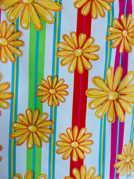 Vintage 90s does 60s Groovy Psychedelic Mod GoGo Flower Power Mini Skirt - S