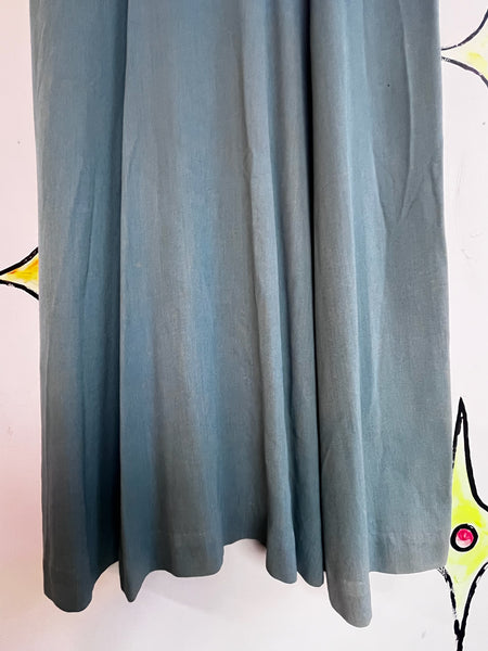 1940s Blue Secretary Dress True Vintage Boho Grunge - Historical Fashion - M L