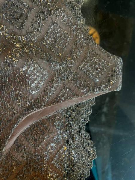 Vintage 60s 70s Light Pink & Silver Lace Mod Mini Party Dress Fairy Grunge - S