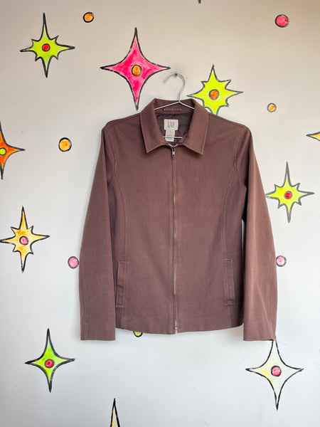 Vintage 90s GAP Zip Up Fairy Grunge Retro Moto Jacket Cotton Stretch Size 6