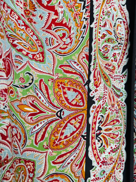 Y2K Boho Fairy Grunge Paisley Silk Wrap Maxi Skirt | Paisley Print | Size 6