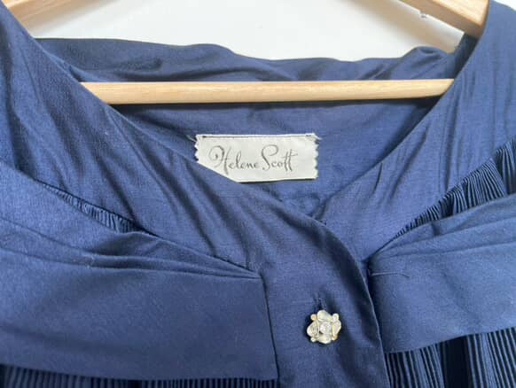 Vintage 40s-50s Navy Old Hollywood Tent Blouse - Helene Scott - Classic Glam S M