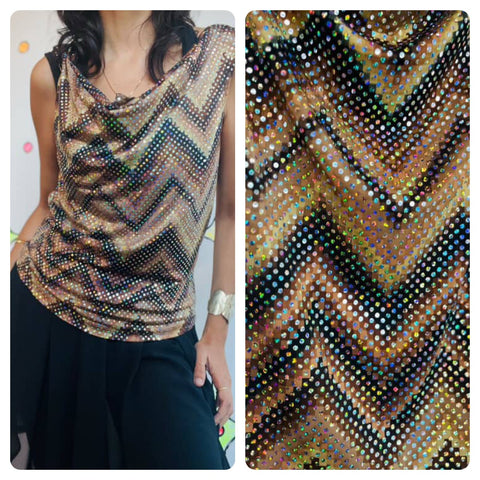 Y2K Op Art Fairy Grunge Cyber Op Art Top - Stretchy Indie Sleaze - Size M