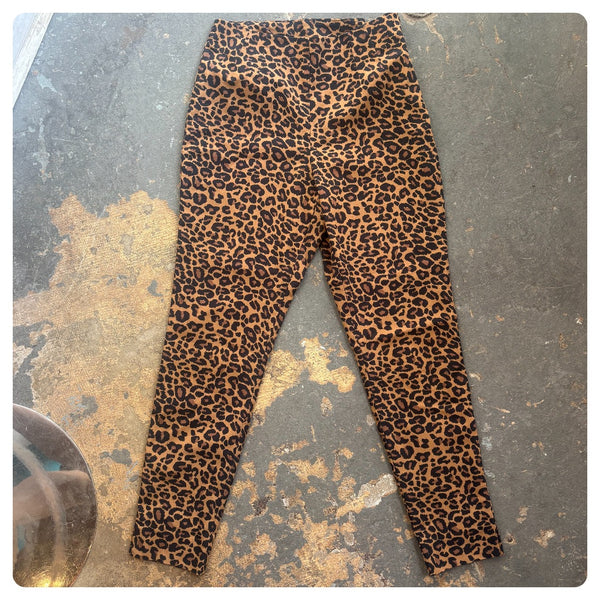Vintage 90s does 50s Retro Leopard Capri Pants Rockabilly Pin-Up Glam Stretch 12