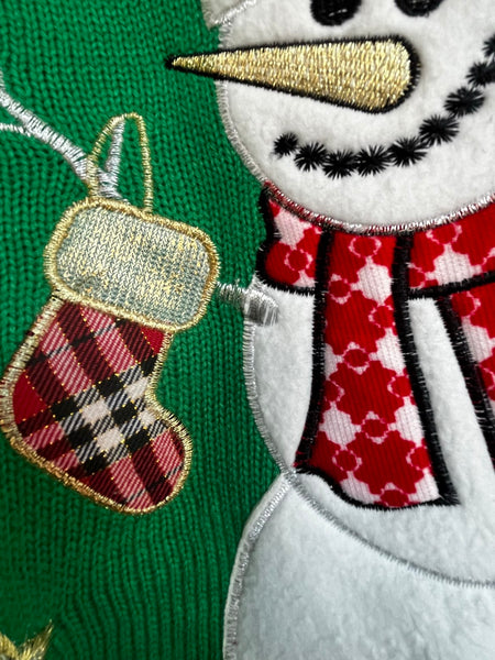 Vintage Ugly Christmas Vest Snowman Tacky X Mas Party Holiday Sweater Vest L