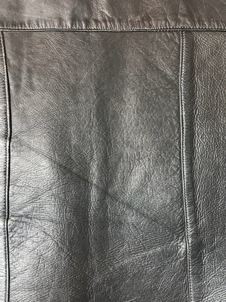 Vintage Thrashed Black Leather Western Boho Grunge Biker Vest Silver Conchos ML