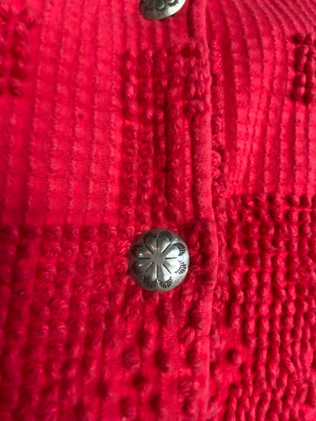 Red Western Carpet Vest Painted Pony Tapestry Cowgirl Boho Large