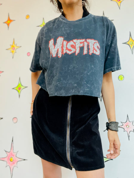 MISFITS Concert Tee - Classic Punk Emo Grunge Cropped T-Shirt Size M/L