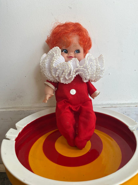 Vintage 1970s Cute Clown Doll Harlequin Just Clowns by Uneeda Oddity Collectible