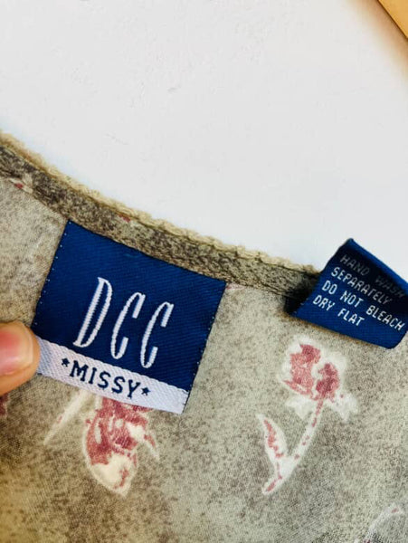 Vintage 80s 90s Boho Grunge Gauzy Fairy Grunge Boho Bell Sleeve Blouse Top | XL