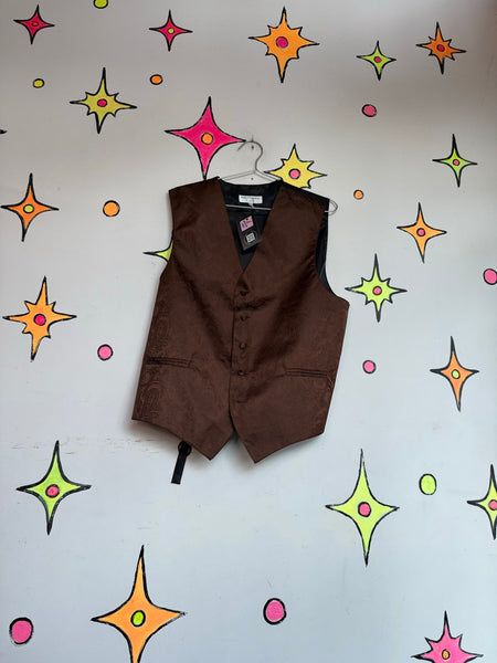 Romantic Steampunk Brown Paisley Suit Vest Dark Academia Dandy L