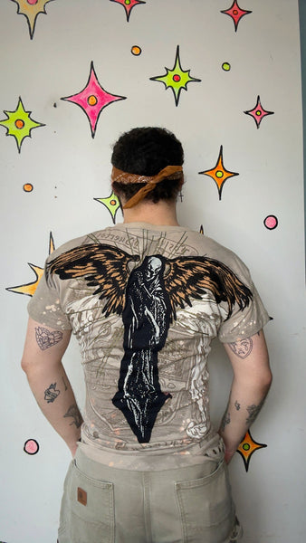 Rebel Spirit Tattoo Print Tee Y2K Indie Sleaze Graphic T Shirt Edgy Streetwear XL