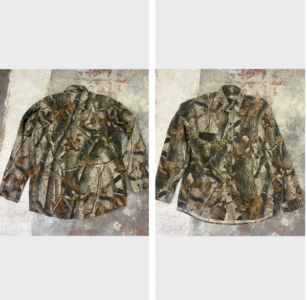 Vintage 90s Camo Jacket Grunge Utility Oversized Layering Piece L
