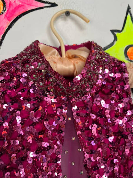 Vintage 80s Pink Sequin Poofy Prom Party Dress – Crinoline Glam Princess Small