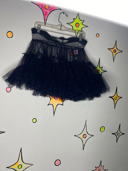 Black Tulle Tutu Skirt | Whimsy Goth Coquette Fairy Crinoline Cupcake Skirt M