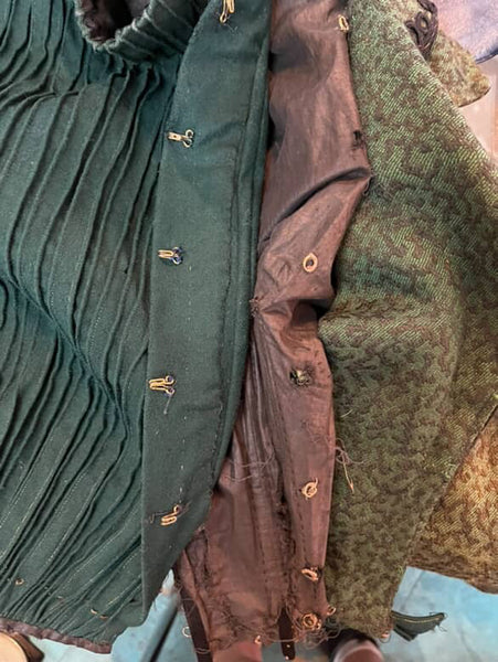 Antique 1890s Green Wool Bodice – Handmade Victorian Era Top – XS