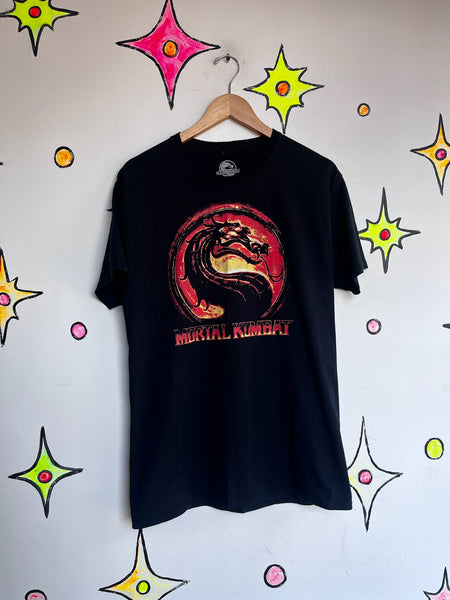 Y2K Mortal Kombat Dragon Tee Gamer Grunge Goth Graphic Novelty T-Shirt - M