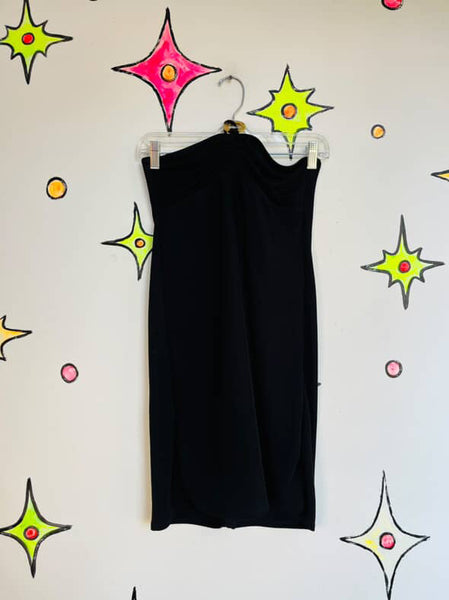 90s Y2K Little Black Dress – Halter Mini Stretchy Party Fairy Grunge Dress – S/M
