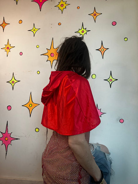 Halloween Red Hooded Vampire Cape or Little Red Riding Hood Gothic Costume