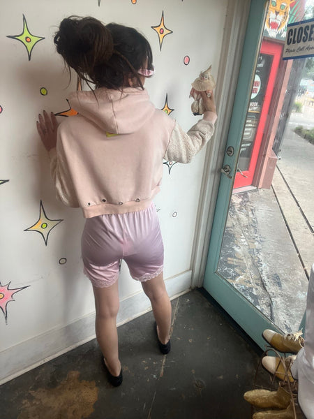 Pastel Pink Lace Bloomers Dollcore Babydoll Kawaii Coquette Lounge Shorts S