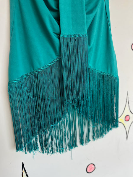 1920s Style Blue Fringe Skirt – Flapper Gatsby Party Western – Size M