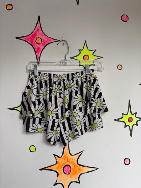 Vintage 90s does 60s Mod GoGo Flower Power Mini Skort Retro Groovy XS