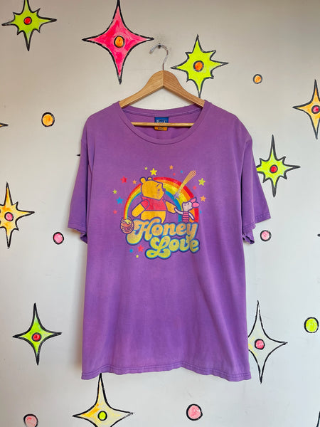 90s Y2K Honey Love Winnie the Pooh Graphic Tee – Oversized Grunge T-Shirt XL