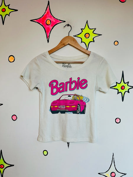 Retro Barbie Pink 80s Vintage Throwback Baby Tee - Soft & Worn-In Classic - XS