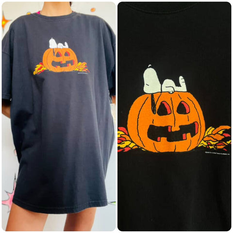 Y2K Snoopy Spooky Season Snoopy Pumpkin T Shirt Graphic Halloween Tee LXL