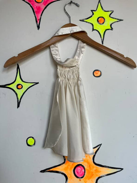 Vintage Edwardian Off-White Cravat - Silky Neck Tie - Neck Ruffle