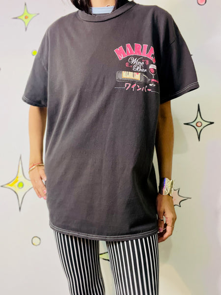 Soft Vintage Japanese Souvenir Tee Bar Shirt Graphic T-Shirt - Grunge Novelty L