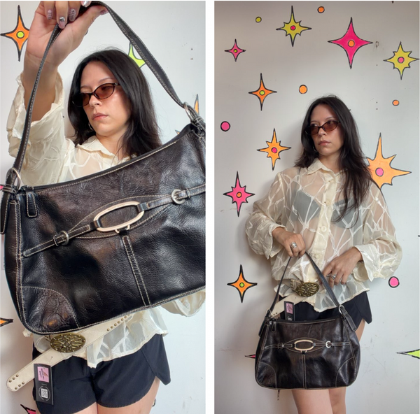 Y2K Franco Sarto Shoulder Bag | Minimalist Vegan Leather Purse