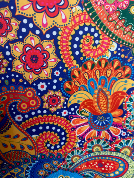 Retro 60s 70s Mod GoGo Psychedelic Rainbow Paisley Mini Party Dress - M/L