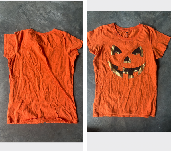Halloween Jack-O-Lantern Tee Spooky Pumpkin Graphic Shirt Trick or Treat Vibes L