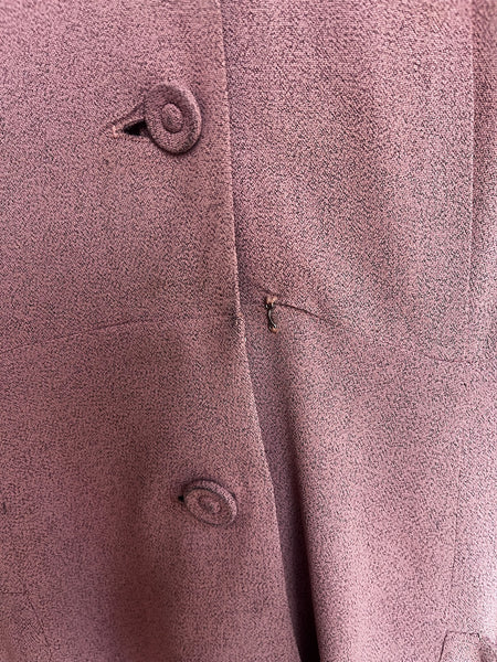 Dusty Pink 1940s Secretary Dress True Vintage Boho Grunge Historical Fashion ML