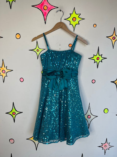 Blue Sequin Party Dress Kawaii Princess Cupcake Fit & Flare Tutu Twirl Dress XS