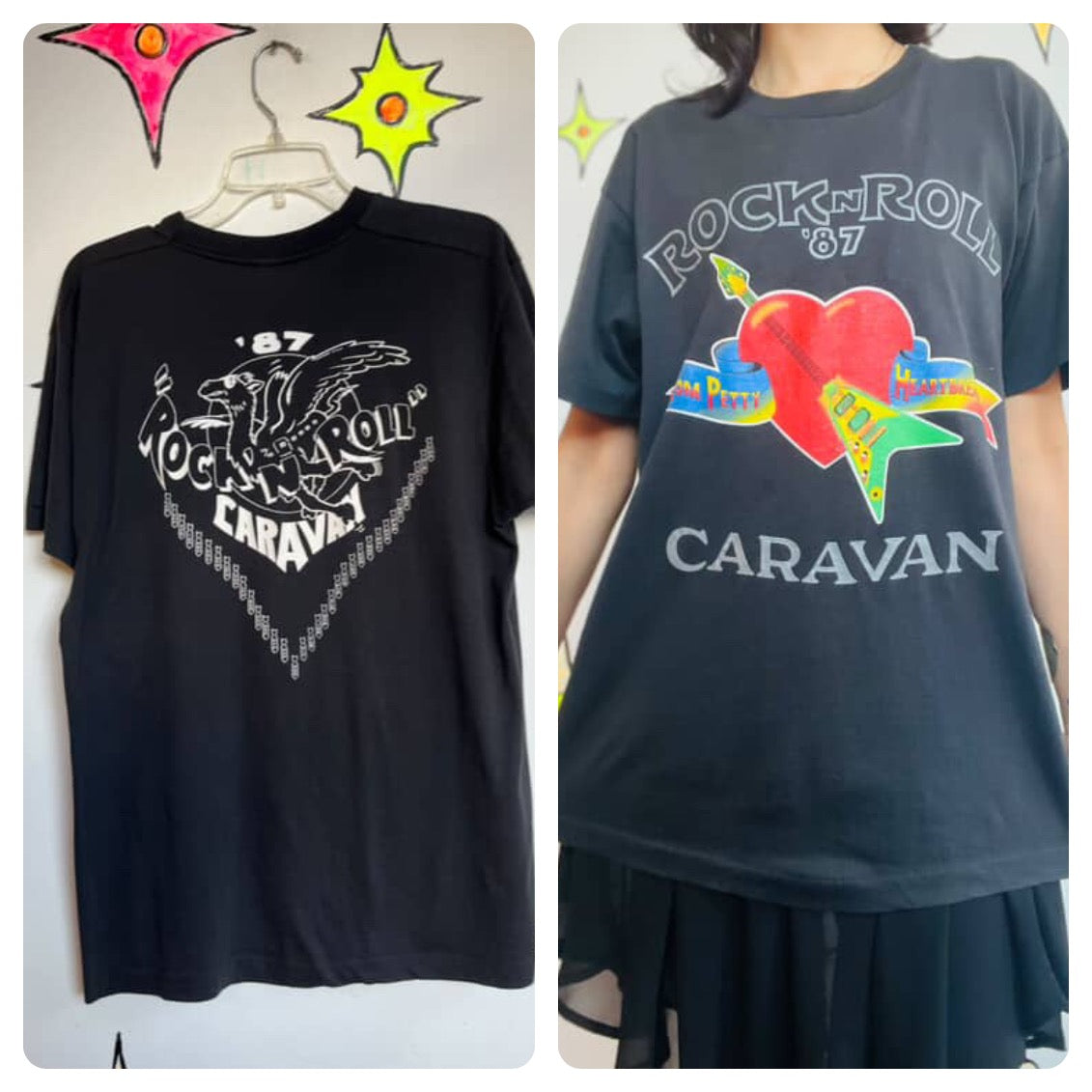 Vintage Tom Petty & The Heartbreakers Rock N Roll Caravan 1987 Tour T-Shirt - M