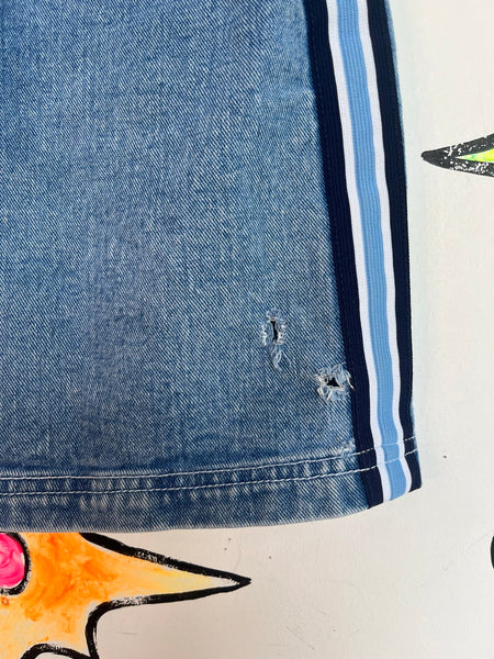 Vintage 90s Denim Mini Skirt Grunge Skater Y2K Emo Jean Skirt Size S