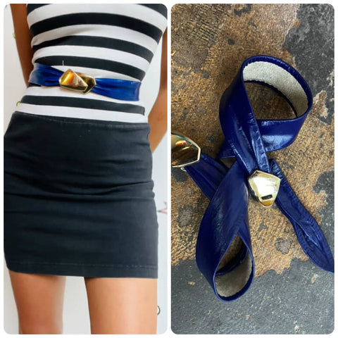 Vintage 1980s Purple Leather Waist Belt – Adjustable Small – Retro Statement Accessory