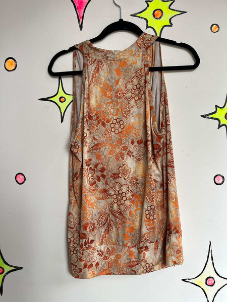 Y2K Fairy Grunge Tattoo Print Slinky Top - Emo Indie Sleaze Vibes (L)