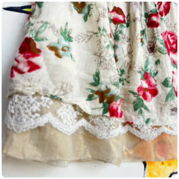 Vintage Y2K | Lace Fairy Grunge Babydoll Coquette Rococo Ruffle Mini Skirt | M