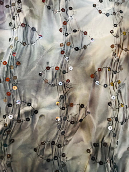 Y2K Glitter Asymmetric Fairy Whimsy Goth Handkerchief Hem Mini Skater Dress - S