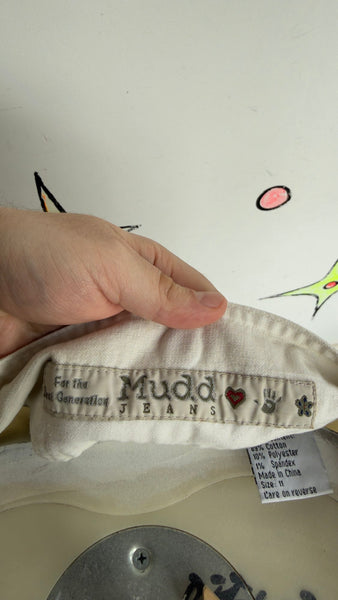Y2K Mudd Studded White Lace-Up Shorts ' McBling Indie Sleaze - Size 11