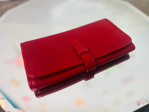 Vintage COACH Red Leather Wallet Clutch - Classic Red Coach Bag Wallet Purse