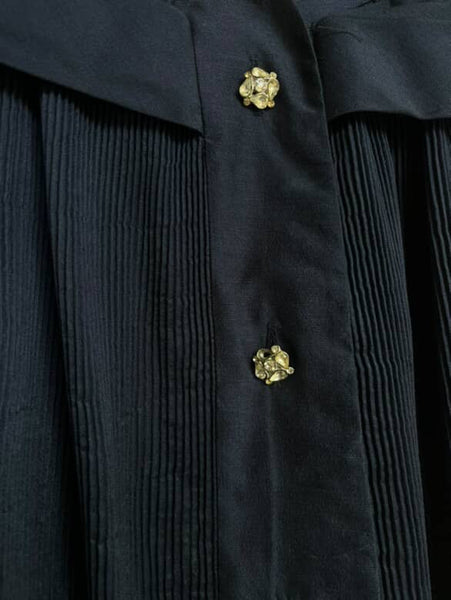 Vintage 40s-50s Navy Old Hollywood Tent Blouse - Helene Scott - Classic Glam S M