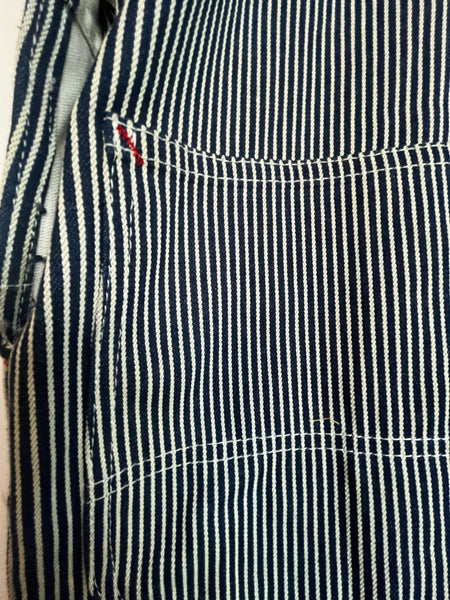 Vintage Dickies Railroad Pinstripe 38x30 Denim Bib Overalls Workwear Grunge XL