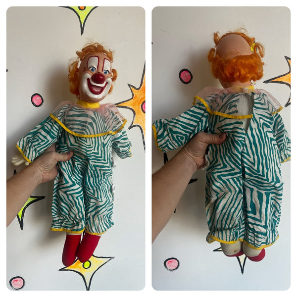 Vintage 1970s | Howdy Doody Clarabell Clown Doll | Creepy Cute