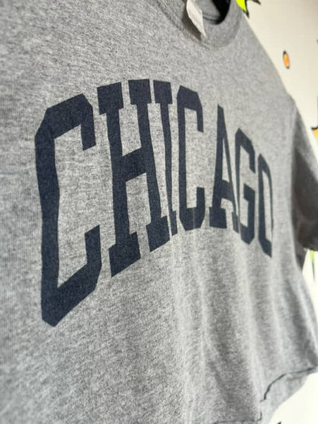 Vintage Cropped Chicago Souvenir Tee - 90s Grunge T Shirt - Size Small