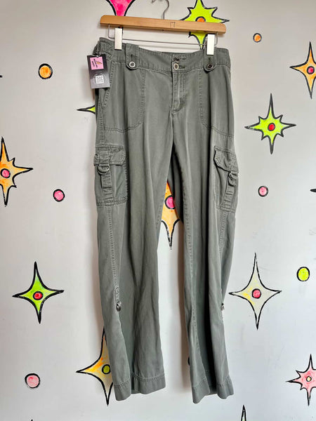 90s/Y2K Super Soft Lee Military Green Cargo Utility Pants – Distressed 9/10 M